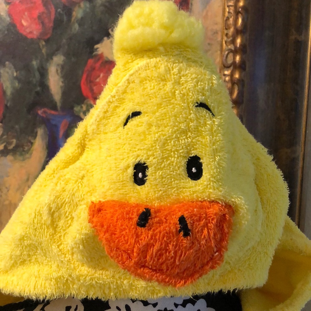 🐤cleananimal duck hood towel, hands hold close, hang in the bath or bedroom